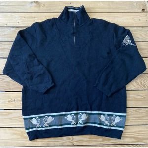 BOGNER Half Zip Pullover Wool Lion Sweater Large